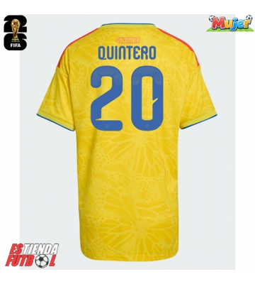 Colombia Juan Fernando Quintero #20 Primera Equipación Mujer Mundial 2026 Manga Corta